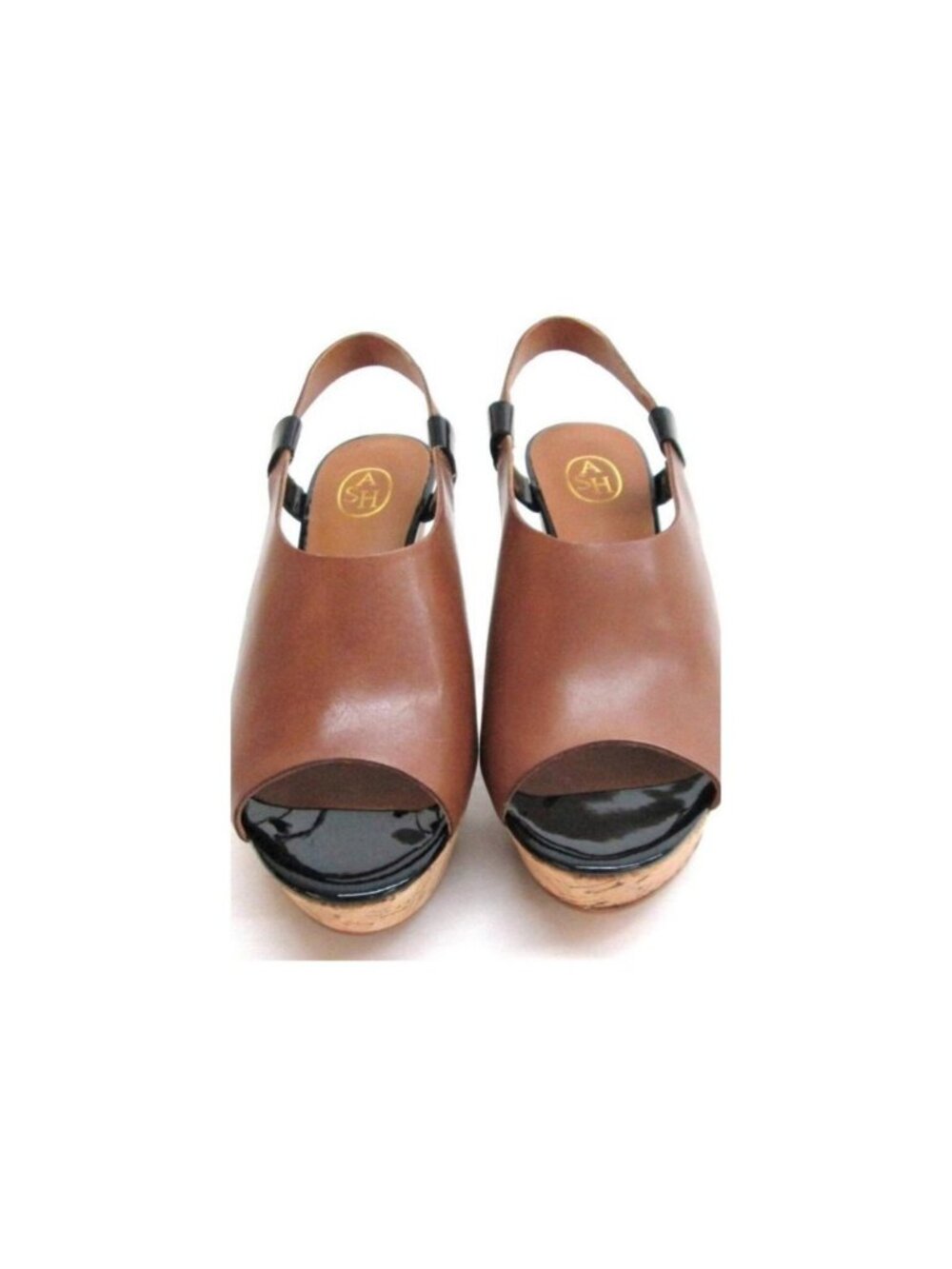 Ash Women's Queena Peep-Toe Wedge Camel